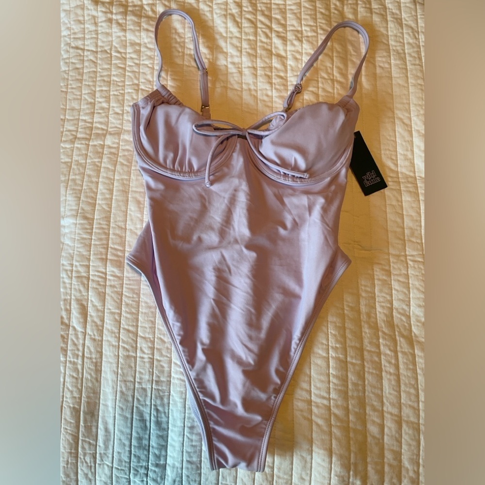 NWT Wild Fable Women's Swim Wild Fable High Leg Extra Cheeky One Piece Swimsuit - Picture 3 of 5